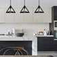 Lampadario moderno a triangolo senza lampadina E 27, in ferro stile moderno  A35