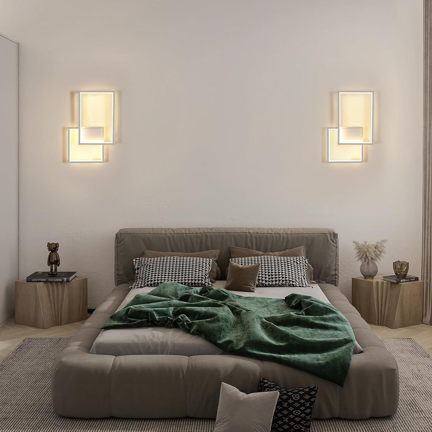 Applique LED Moderna 24W da Parete, CCT Switch 3000K/4000K/6500K, Lampada da Muro Design Geometrico per Soggiorno Camera Corridoio, IP20 – Serie AQ34