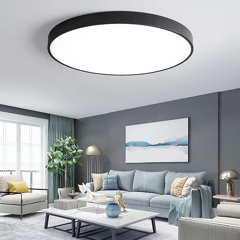 TEKHOME Plafoniera LED Soffitto 36/45W,3colore 3600/4950LM IP40 Impermeabile Rotonda Ø48/60CM Lampadario LED Moderna Luce Soffitto per Cameretta, Cucina, Soggiorno, Balcone -LV