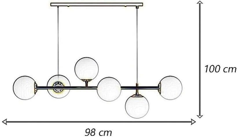Lampadario a sospensione 6 sfere colore bianco attacco g9 moderno B88