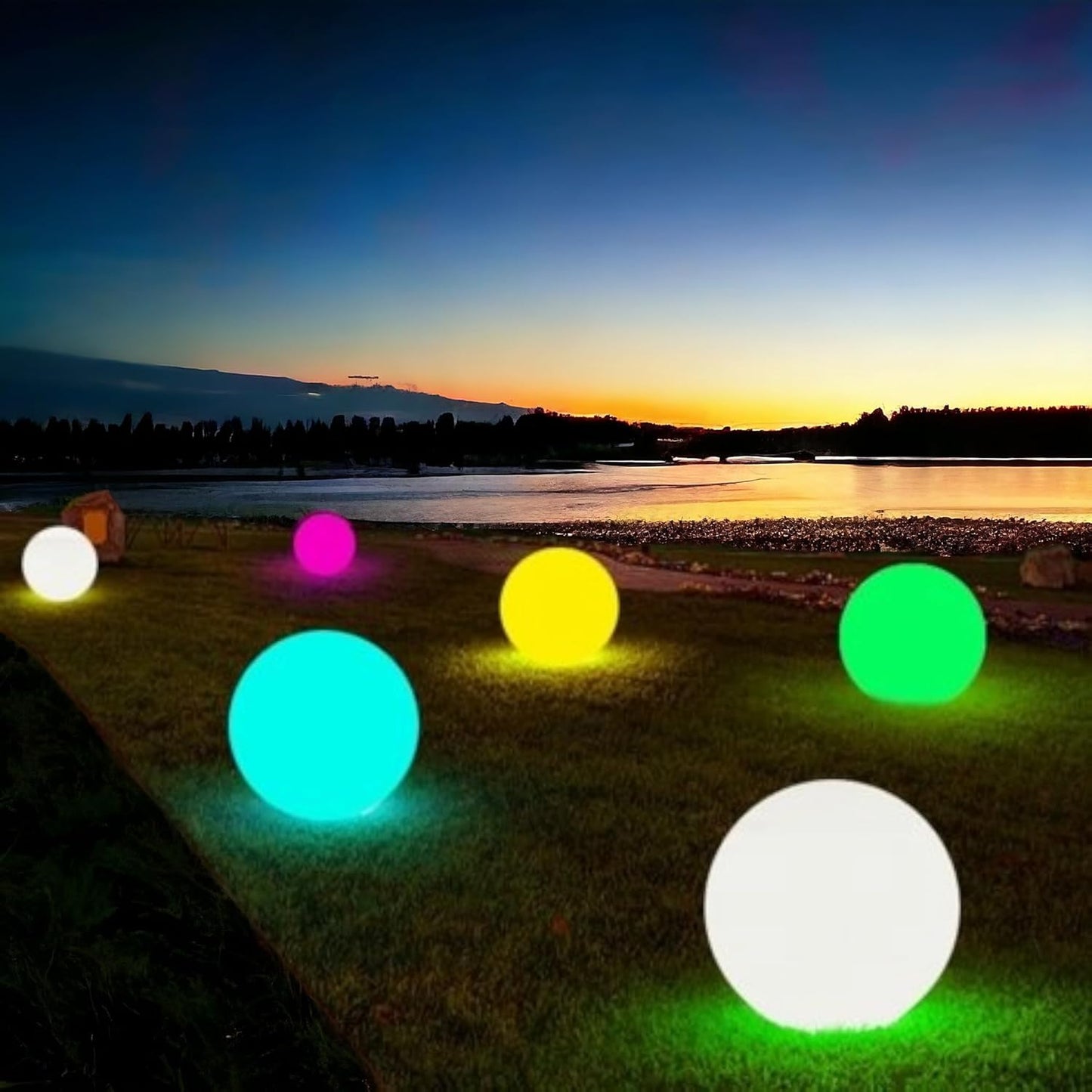 Lampada da Giardino a Sfera IP65 per Esterni, Attacco E27, 12–24V, Luce Decorativa per Giardino, Terrazza e Vialetti – Serie ES50