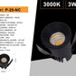 Faretti LED da Incasso 3W, Kit da 5 Pezzi, COB LED 300 lm, Foro Ø35 mm, 3000K/4000K/6500K, Fascio 30°, AC 100-240V, Corpo in Alluminio, Faretto da Soffitto per Casa, Negozi e Uffici,P-29