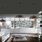 Lampadario a sospensione stile contemporaneo in metallo pendente a cupola attacco E27 luce tavolo cucina di colore nero o bianco Ø35 cm  B90