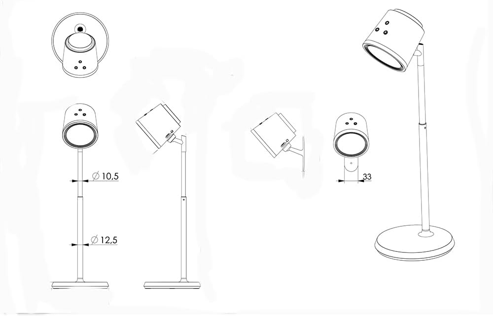 Lampada da Tavolo LED Ricaricabile 6W, 3 Temperature di Colore 3000K-4000K-6500K, Batteria 18650, Luce Orientabile, Moderna per Scrivania, Comodino, Studio BL-1005