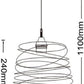 Lampadario a Sospensione E27 Moderno, Lampada a Soffitto Design Industriale in Metallo per Cucina Isola Tavolo da Pranzo, Stile Minimal con Paralume a Spirale, No Lampadina A08