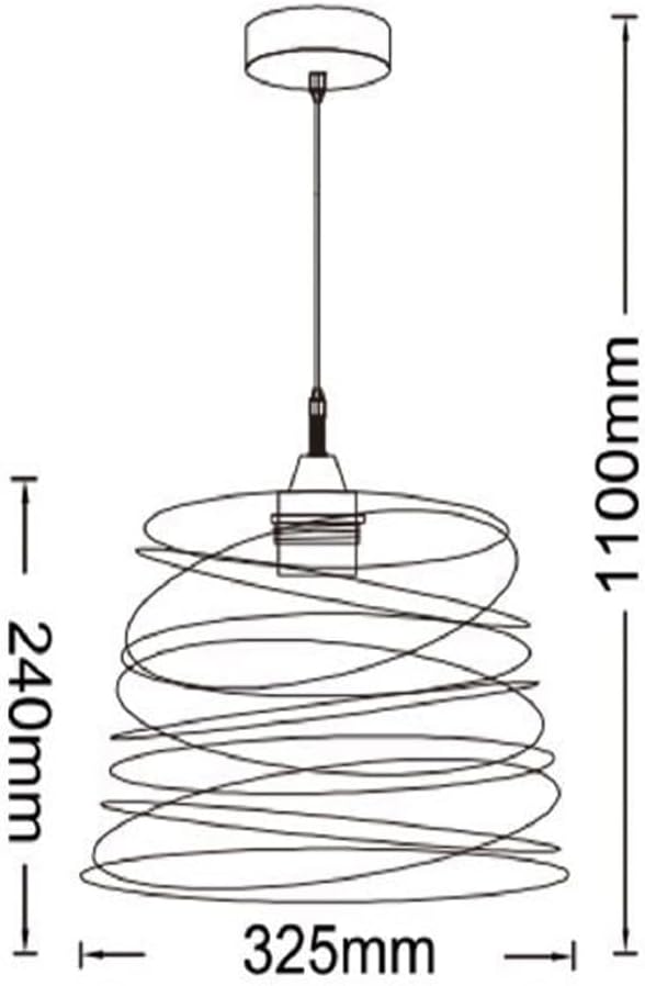 Lampadario a Sospensione E27 Moderno, Lampada a Soffitto Design Industriale in Metallo per Cucina Isola Tavolo da Pranzo, Stile Minimal con Paralume a Spirale, No Lampadina A08