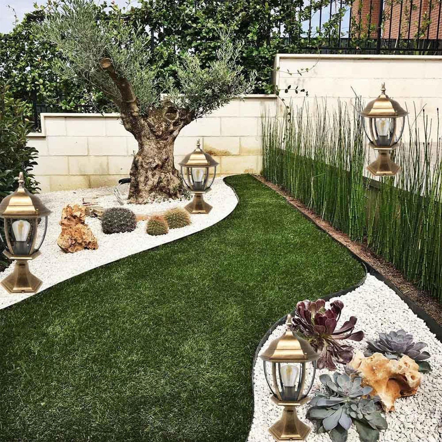 Lampada da Palo per Esterni E27 – Lanterna da Colonna Esagonale IP55 in Alluminio e Vetro – 8 Pollici – per Muro, Cancello, Pilastro, Giardino ES45