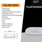 Plafoniera LED 23W IP65 CCT 3000K-4000K-6500K, Lampada da Soffitto Impermeabile in ABS+PC, 3300LM, per Bagno, Garage, Balcone, Giardino – Bianco/Nero XG-907