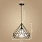 Lampadario a sospensione a gabbia in ferro a forma di diamante, 25 cm, lampada a sospensione vintage E27, illuminazione per decorazione soggiorno, ristorante, camera da letto B20