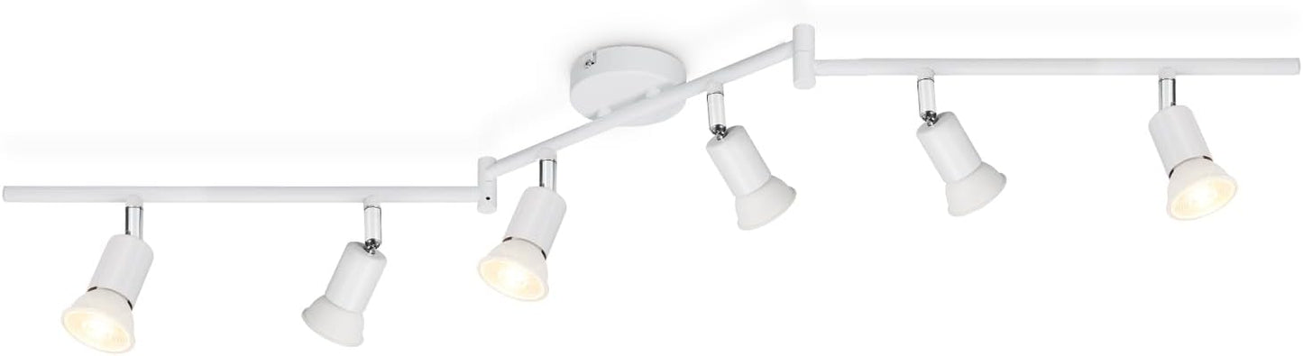 Plafoniera a Soffitto con Faretti Orientabili GU10 in Metallo, Lampada da Interno Moderna per Soggiorno Cucina Corridoio, Attacco GU10 – PN-17B