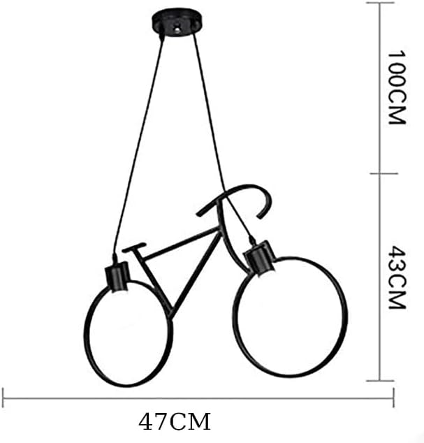 lampadario pendente bike LED lampada a sospensione bicicletta arredamento moderno doppio portalampada attacco E27 luci intercambiabili  A10