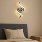 TEKHOME Applique LED da Parete 9W E58-A3C, Argento, Dimmerabile, 3 Colori Selezionabili 3000K-4000K-6500K, Design Moderno a Onde per Camera, Soggiorno e Corridoio