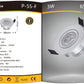 Faretti LED da Incasso 3W, Kit da 5 Pezzi, COB LED 270 lm, Foro Ø68 mm, Luce 3000K/4000K/6500K, Fascio 30°, AC 85-265V, Corpo in Alluminio, Faretto da Soffitto per Cartongesso,P-55