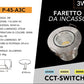 5 Pezzi Faretti LED da Incasso 3W,COB LED 270 lm, Foro Ø45 mm, CCT Switch 3000K/4000K/6500K, Fascio 30°,Corpo in Alluminio, Faretto da Soffitto per Casa, Cucina, Negozi e Uffici, P-45