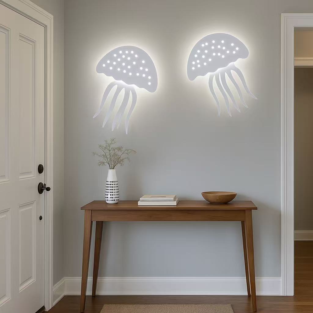 TEKHOME Applique da muro LED 8W design creativo a forma di medusa, 3 temperature colore 3000K-4000K-6500K, lampada da parete moderna per soggiorno e camera da letto AQ27-B3C