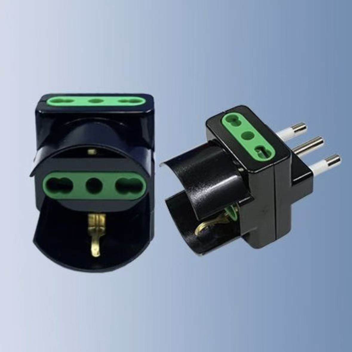 5 Pezzi – Adattatore Multiplo 16A con Spina Italiana, 3 Prese Bipasso 10/16A + 1 Presa Schuko, Max 1500W – XSL1042N