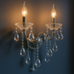 TEKHOME Applique da Muro Classica in Cristallo 2 Luci, Portalampada E14, Lampada da Parete Stile Candelabro, Vari Colori E35