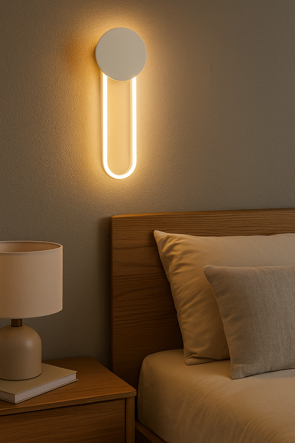 TEKHOME Applique da Parete LED Moderna 14W, Lampada da Parete Bianca Design Decorativo, Luce Calda 3000K 1120LM, per Camera da Letto, Soggiorno e Corridoio E23