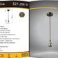 Porta Lampadina E27 a Sospensione 1.2M in Metallo – Vintage Industriale, Attacco E27 Max 60W, Cavo 1.2 Metri, Portalampada per Cucina, Bar, Sala, Soffitto E27SERIE