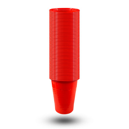 BICCHIERI PLASTICA ROSSI MONOUSO 200ml confezioni da 100pz
