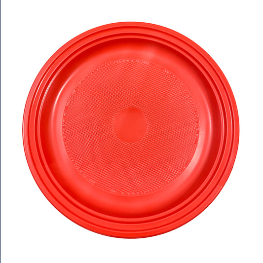 TEKHOME Piatti Piani Rossi per Natale, Feste, Capodanno, Laurea di Plastica Riutilizzabile Rigida, Lavabili in Lavastoviglie confezioni 100/200/500