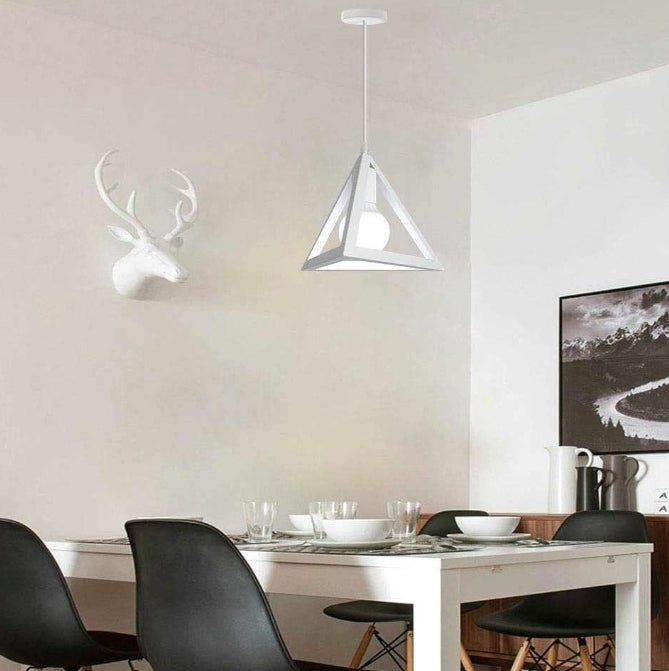 Lampadario moderno a triangolo senza lampadina E 27, in ferro stile moderno  A35