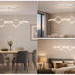 Lampadario LED Moderno a Sospensione Lineare 45W 3600LM, 3 Colori Luce 3000K 4000K 6500K, CCT Switch, Design Ondulato, Lampadario per Sala da Pranzo Cucina Soggiorno – LP-49-B3C