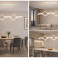Lampadario LED Moderno a Sospensione Lineare 45W 3600LM, 3 Colori Luce 3000K 4000K 6500K, CCT Switch, Design Ondulato, Lampadario per Sala da Pranzo Cucina Soggiorno – LP-49-B3C