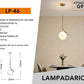 Lampadario a Sospensione Moderno G9, Design Minimalista con Sfera in Vetro Opalino, Lampadario Elegante per Soggiorno Sala da Pranzo Camera, Struttura in Metallo – LP-46