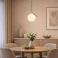 Lampadario a Sospensione Moderno G9, Design Minimalista con Sfera in Vetro Opalino, Lampadario Elegante per Soggiorno Sala da Pranzo Camera, Struttura in Metallo – LP-46