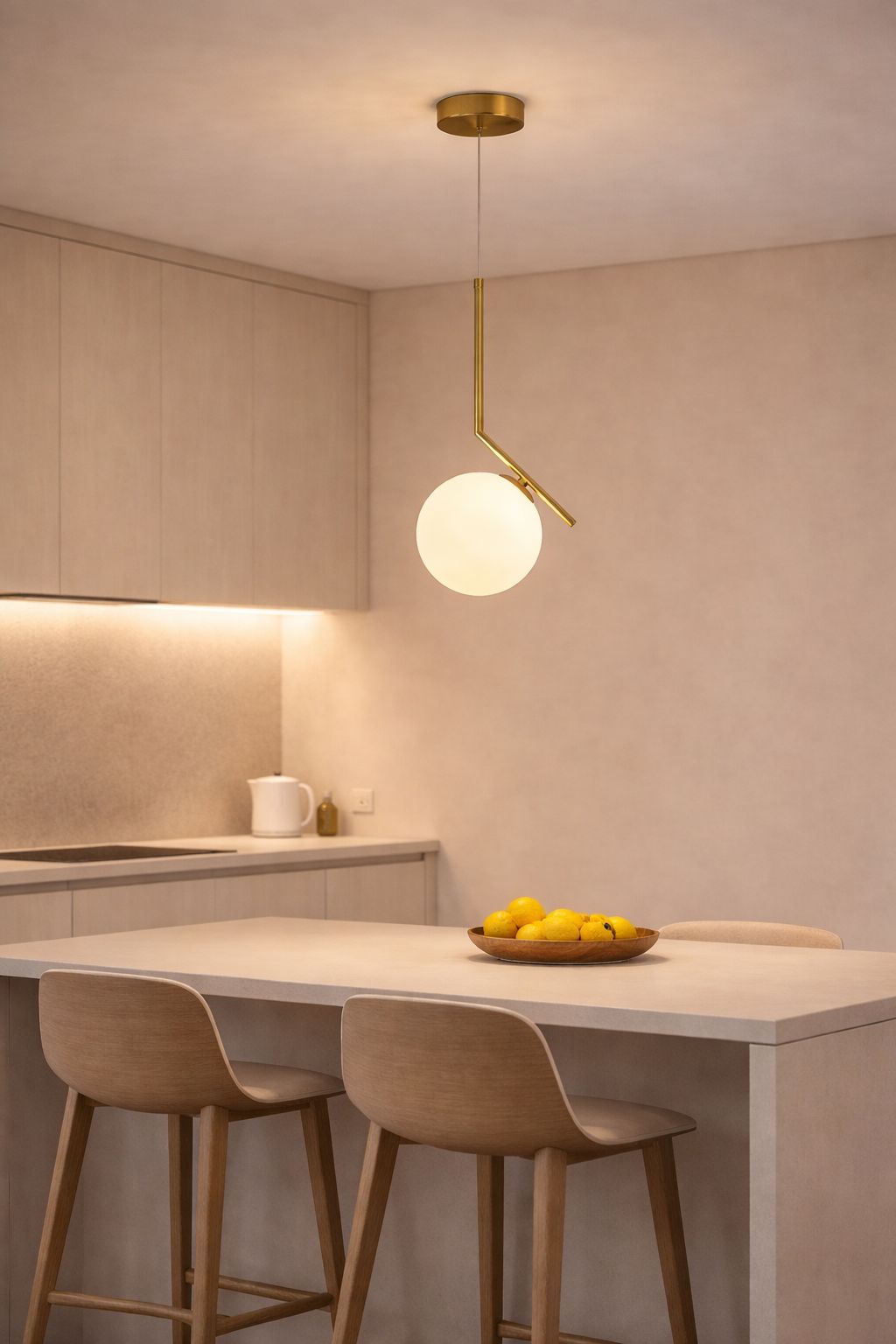 Lampadario a Sospensione Moderno G9, Design Minimalista con Sfera in Vetro Opalino, Lampadario Elegante per Soggiorno Sala da Pranzo Camera, Struttura in Metallo – LP-46