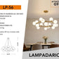Lampadario a Sospensione Moderno 18 Luci G9, Design con Sfere in pe Opalino, Struttura Oro, Lampadario Elegante per Soggiorno Sala da Pranzo Camera, Stile Nordico – LP-56