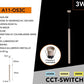 Lampada a Sospensione LED 3W Moderna, Tubo Cilindrico Minimalista con CCT Switch 3000K 4000K 6500K, Luce Focale per Bar Cucina Isola Tavolo – A11-OS3C