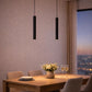 Lampada a Sospensione LED 3W Nera Moderna, Tubo Cilindrico Minimalista con CCT Switch 3000K 4000K 6500K, Luce Focale per Isola Cucina Bar Tavolo – A11-N3C