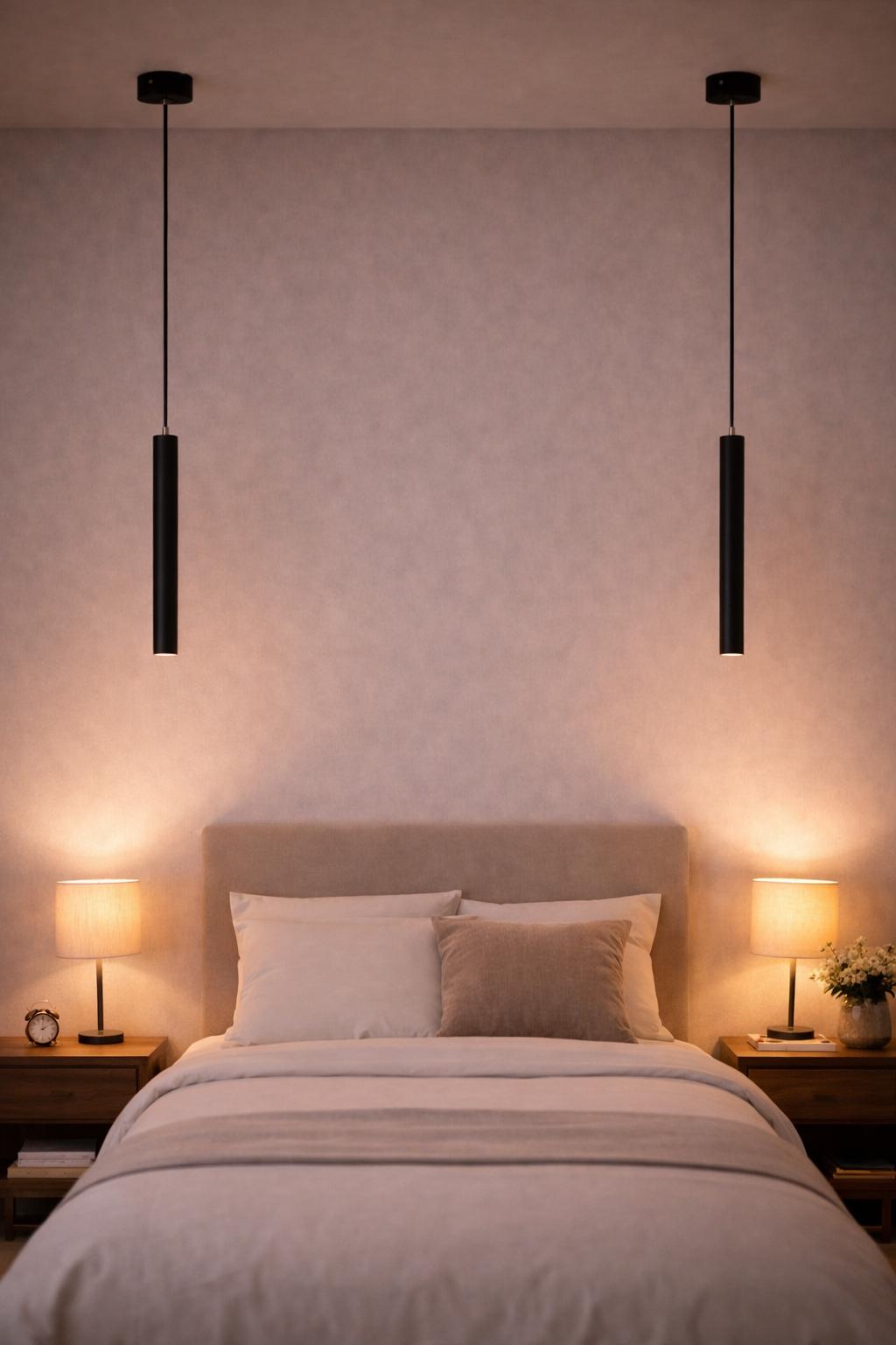 Lampada a Sospensione LED 3W Nera Moderna, Tubo Cilindrico Minimalista con CCT Switch 3000K 4000K 6500K, Luce Focale per Isola Cucina Bar Tavolo – A11-N3C