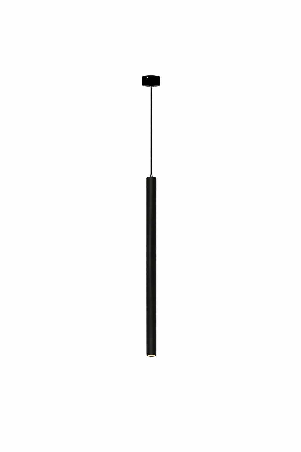 Lampada a Sospensione LED 3W Nera Moderna, Tubo Cilindrico Minimalista con CCT Switch 3000K 4000K 6500K, Luce Focale per Isola Cucina Bar Tavolo – A11-N3C