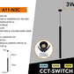 Lampada a Sospensione LED 3W Nera Moderna, Tubo Cilindrico Minimalista con CCT Switch 3000K 4000K 6500K, Luce Focale per Isola Cucina Bar Tavolo – A11-N3C