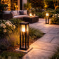 Lampione da Giardino E27 IP65, Lampada da Esterno Moderna in Alluminio, Paletto Luce per Viale Cortile Terrazzo, Nero/Bianco – PT-02