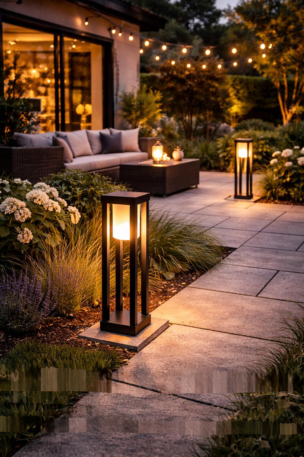 Lampione da Giardino E27 IP65, Lampada da Esterno Moderna in Alluminio, Paletto Luce per Viale Cortile Terrazzo, Nero/Bianco – PT-02