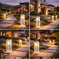 Lampione da Giardino E27 IP65, Lampada da Esterno Moderna in Alluminio, Paletto Luce per Viale Cortile Terrazzo, Nero/Bianco – PT-02