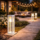 Lampione da Giardino E27 IP65, Lampada da Esterno Moderna in Alluminio, Paletto Luce per Viale Cortile Terrazzo, Nero/Bianco – PT-02
