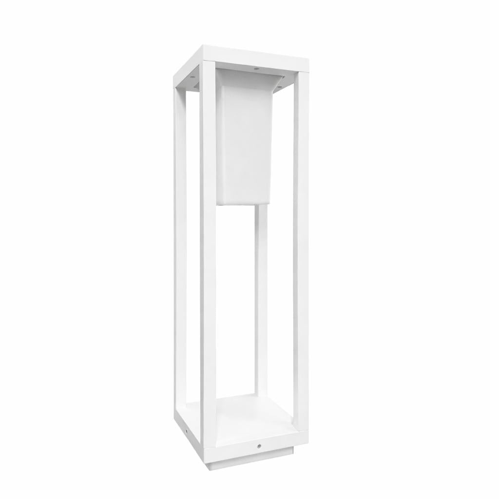 Lampione da Giardino E27 IP65, Lampada da Esterno Moderna in Alluminio, Paletto Luce per Viale Cortile Terrazzo, Nero/Bianco – PT-02