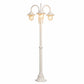 Lampione da Giardino 3 Luci E27 IP54, Lampada da Esterno Stile Classico, Palo Luce per Viale Parco Cortile, Nero/Bianco – PT-03
