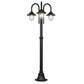 Lampione da Giardino 3 Luci E27 IP54, Lampada da Esterno Stile Classico, Palo Luce per Viale Parco Cortile, Nero/Bianco – PT-03