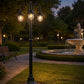 Lampione da Giardino 3 Luci E27 IP54, Lampada da Esterno Stile Classico, Palo Luce per Viale Parco Cortile, Nero/Bianco – PT-03