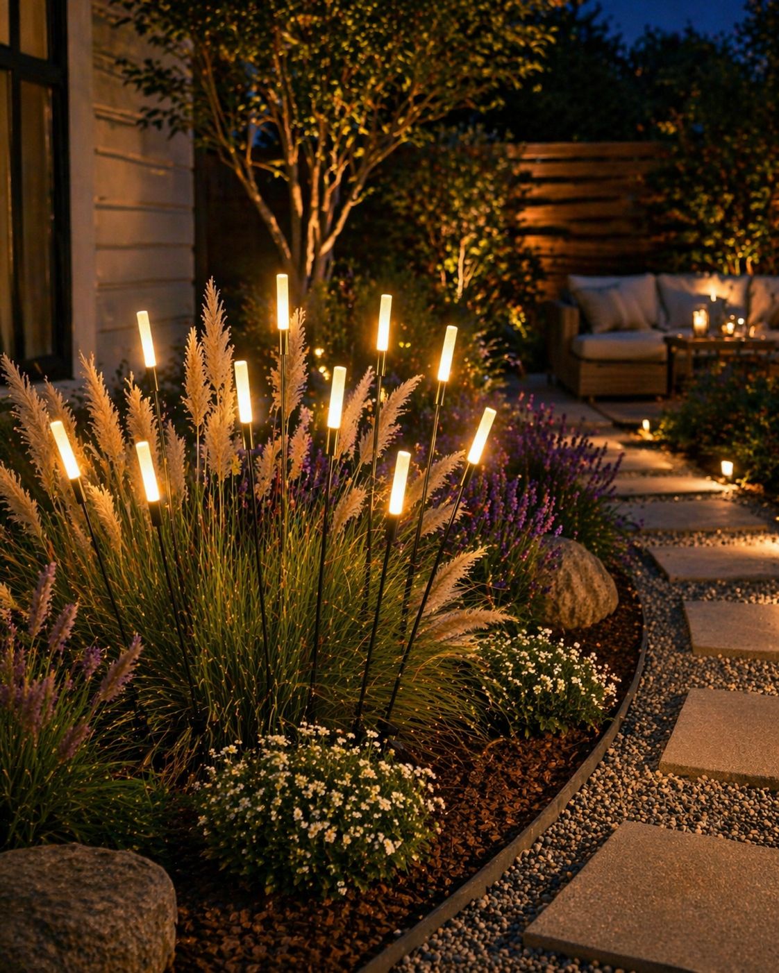 Lampada da Giardino Decorativa LED IP65 24V, Luci Esterno Design Atmosfera per Giardino Prato Bordo Vialetto, Luce Calda Moderna – MK24V-60-N