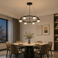 Lampadario Moderno 6 Luci GX53, Design Circolare Elegante, Lampada a Sospensione per Soggiorno e Sala da Pranzo, CCT Regolabile 3000K/4000K/6500K, Metallo e Vetro, Luce Inclusa GX53-LP01