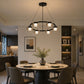 Lampadario Moderno 6 Luci GX53, Design Circolare Elegante, Lampada a Sospensione per Soggiorno e Sala da Pranzo, CCT Regolabile 3000K/4000K/6500K, Metallo e Vetro, Luce Inclusa GX53-LP01