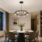 Lampadario Moderno 6 Luci GX53, Design Circolare Elegante, Lampada a Sospensione per Soggiorno e Sala da Pranzo, CCT Regolabile 3000K/4000K/6500K, Metallo e Vetro, Luce Inclusa GX53-LP01