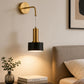 Applique da Parete Moderna E27, Lampada da Muro Design per Camera da Letto e Comodino, Stile Elegante Nero e Oro, Luce Decorativa per Soggiorno e Corridoio, Lampadina Non Inclusa AQ37